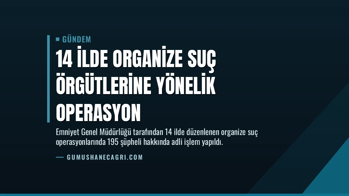 14 İlde Organize Suç Örgütlerine Yönelik Operasyon