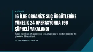 16 İlde Organize Suç Örgütlerine Yönelik 24 Operasyonda 198 Şüpheli Yakalandı