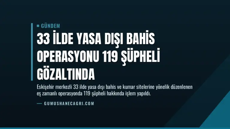 33 İlde Yasa Dışı Bahis Operasyonu 119 Şüpheli Gözaltında