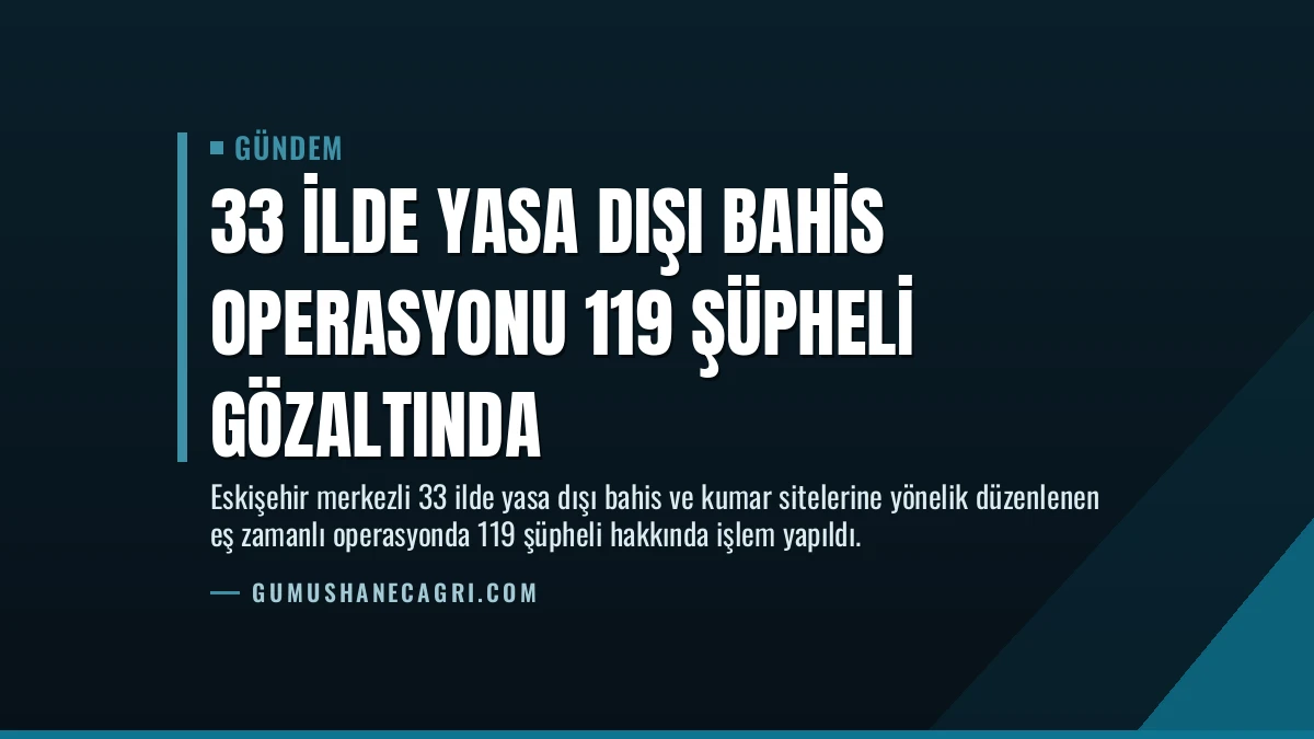 33 İlde Yasa Dışı Bahis Operasyonu 119 Şüpheli Gözaltında