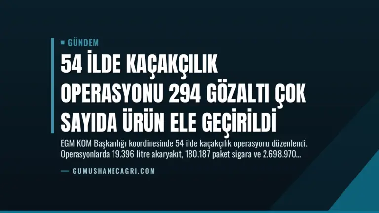 54 İlde Kaçakçılık Operasyonu 294 Gözaltı Çok Sayıda Ürün Ele Geçirildi