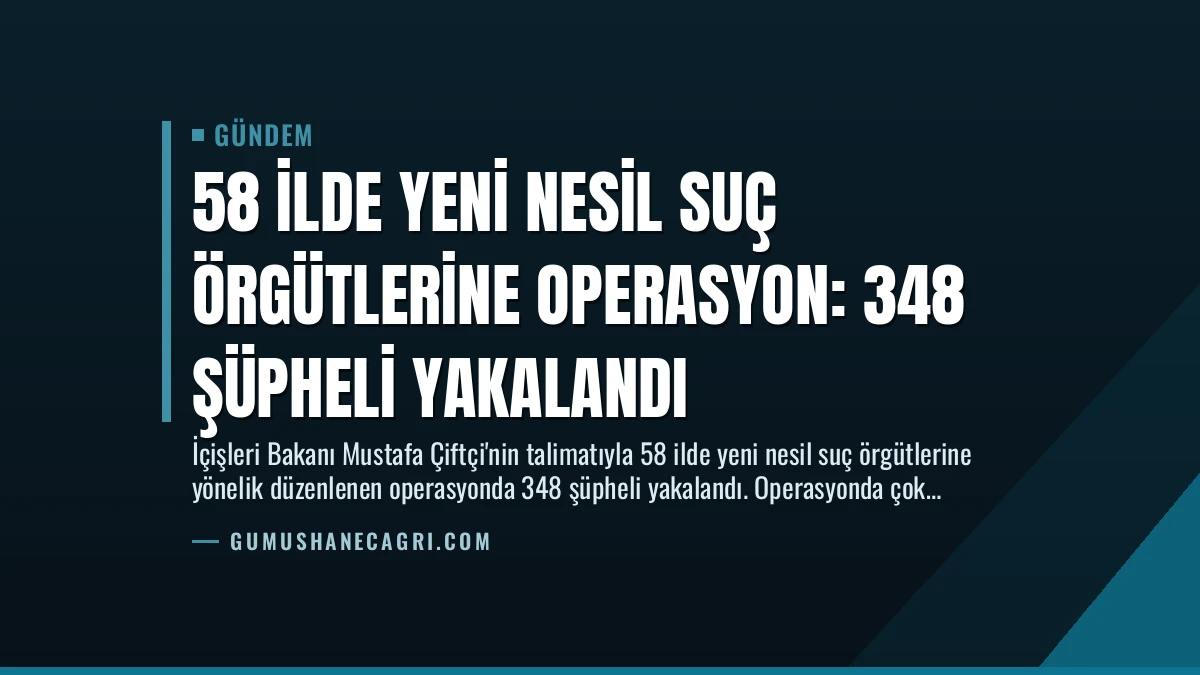 58 İlde Yeni Nesil Suç Örgütlerine Operasyon: 348 Şüpheli Yakalandı