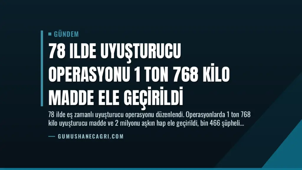 78 Ilde Uyuşturucu Operasyonu 1 Ton 768 Kilo Madde Ele Geçirildi