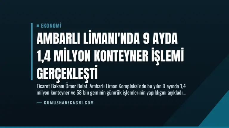 Ambarlı Limanı'nda 9 Ayda 1,4 Milyon Konteyner İşlemi Gerçekleşti