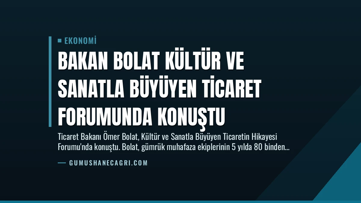 Bakan Bolat Kültür ve Sanatla Büyüyen Ticaret Forumunda Konuştu