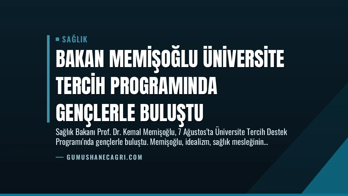 Bakan Memişoğlu Üniversite Tercih Programında Gençlerle Buluştu
