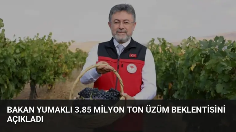 Bakan Yumaklı 3.85 Milyon Ton Üzüm Beklentisini Açıkladı