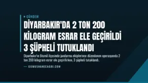Diyarbakır’da 2 Ton 200 Kilogram Esrar Ele Geçirildi 3 Şüpheli Tutuklandı