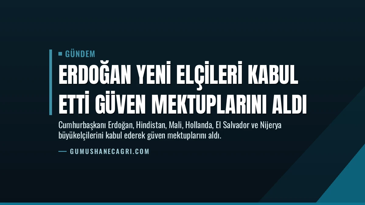 Erdoğan Yeni Elçileri Kabul Etti Güven Mektuplarını Aldı
