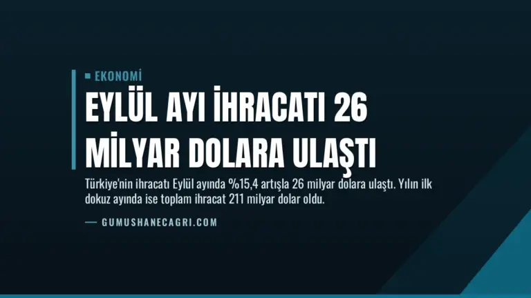 Eylül Ayı İhracatı 26 Milyar Dolara Ulaştı