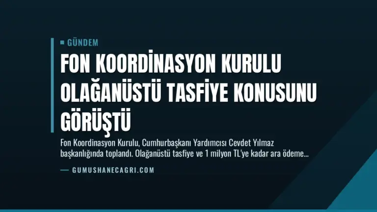 Fon Koordinasyon Kurulu Olağanüstü Tasfiye Konusunu Görüştü