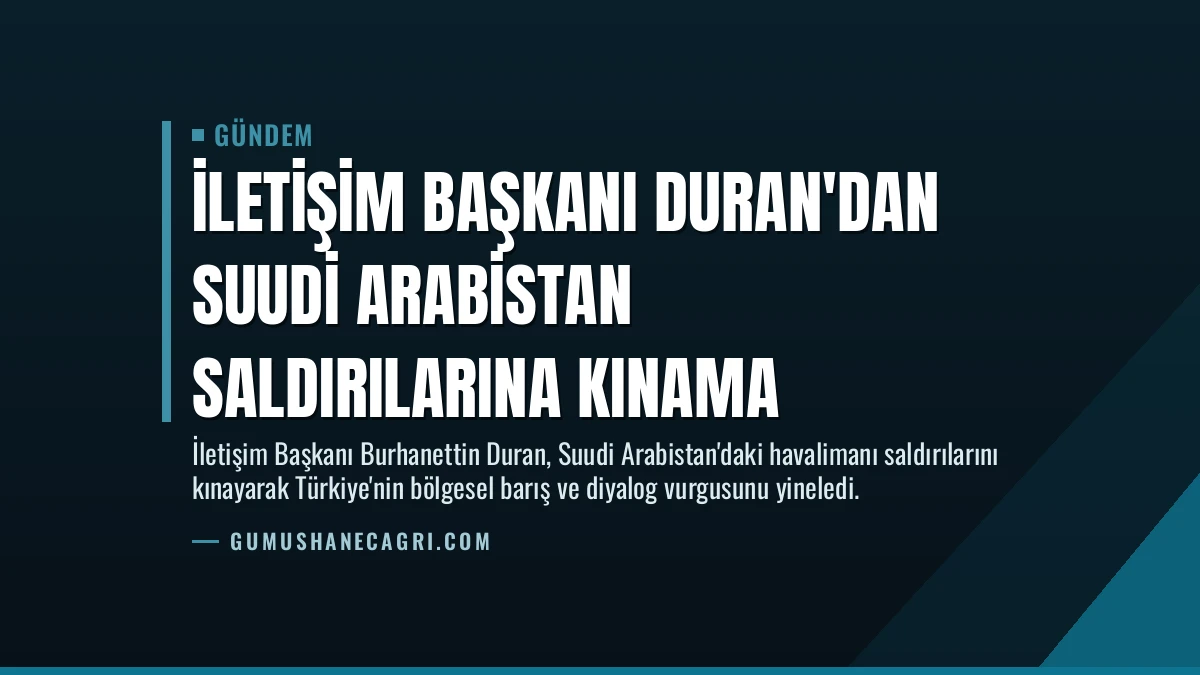 İletişim Başkanı Duran’dan Suudi Arabistan Saldırılarına Kınama
