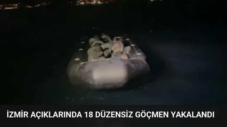 İzmir Açıklarında 18 Düzensiz Göçmen Yakalandı