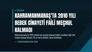 Kahramanmaraş'ta 2010 Yılı Bebek Cinayeti Faili Meçhul Kalmadı
