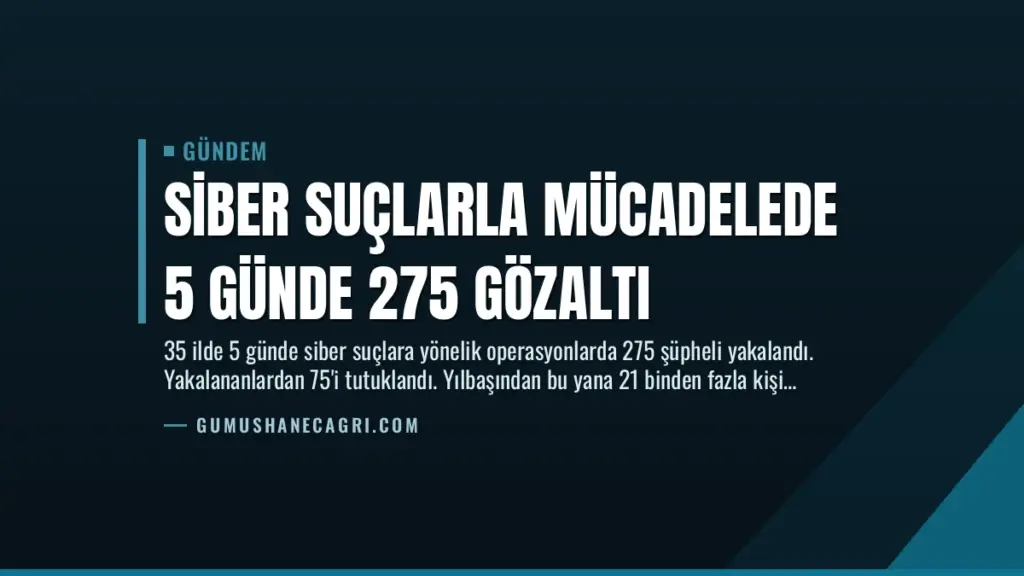 Siber Suçlarla Mücadelede 5 Günde 275 Gözaltı
