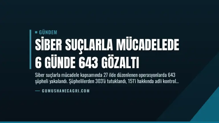 Siber Suçlarla Mücadelede 6 Günde 643 Gözaltı