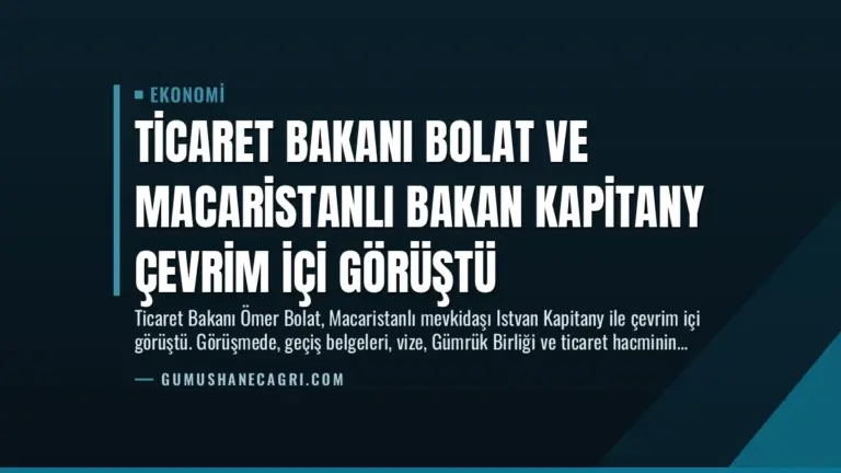 Ticaret Bakanı Bolat ve Macaristanlı Bakan Kapitany Çevrim İçi Görüştü