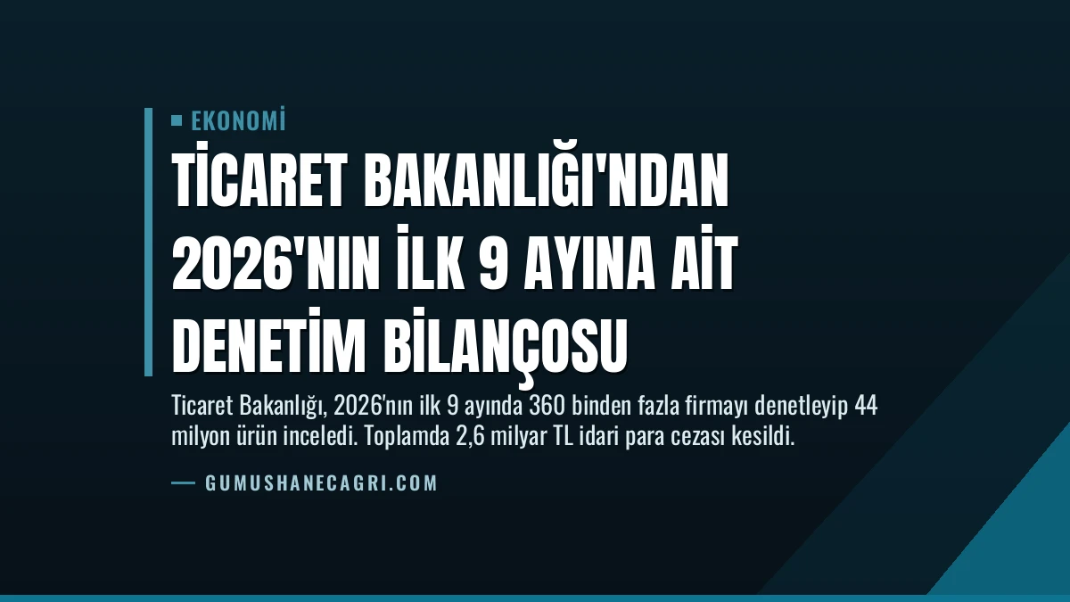 Ticaret Bakanlığı’ndan 2026’nın İlk 9 Ayına Ait Denetim Bilançosu