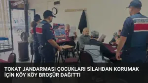 Tokat Jandarması Çocukları Silahdan Korumak İçin Köy Köy Broşür Dağıttı