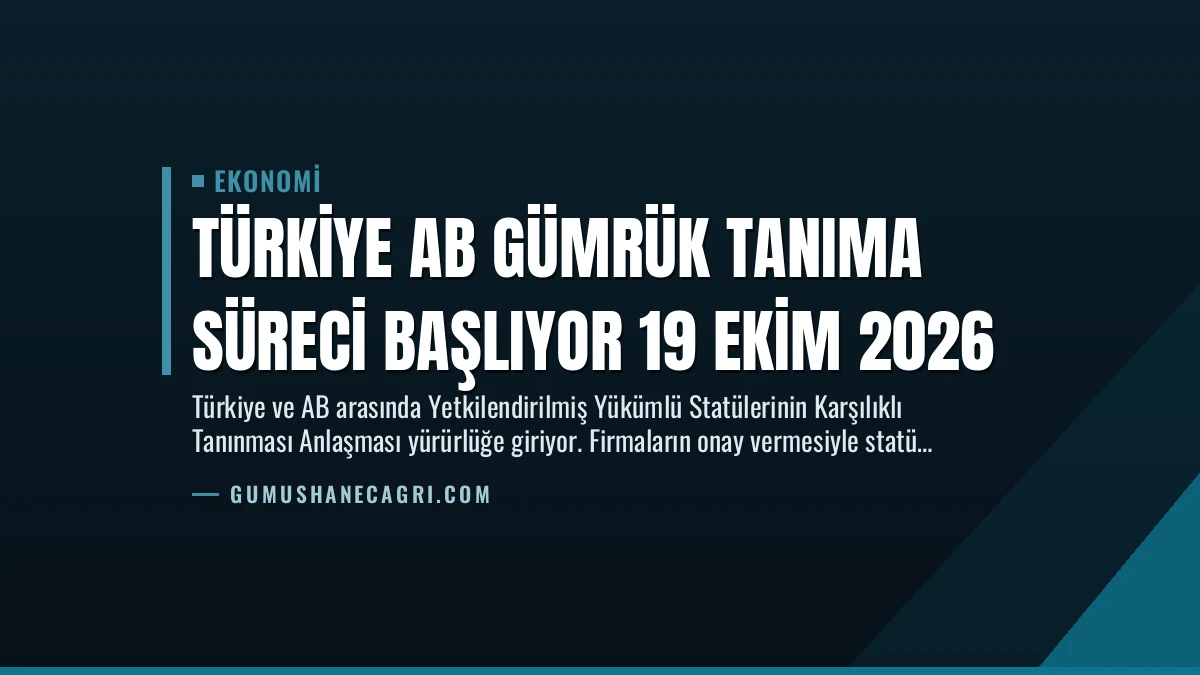 Türkiye AB Gümrük Tanıma Süreci Başlıyor 19 Ekim 2026