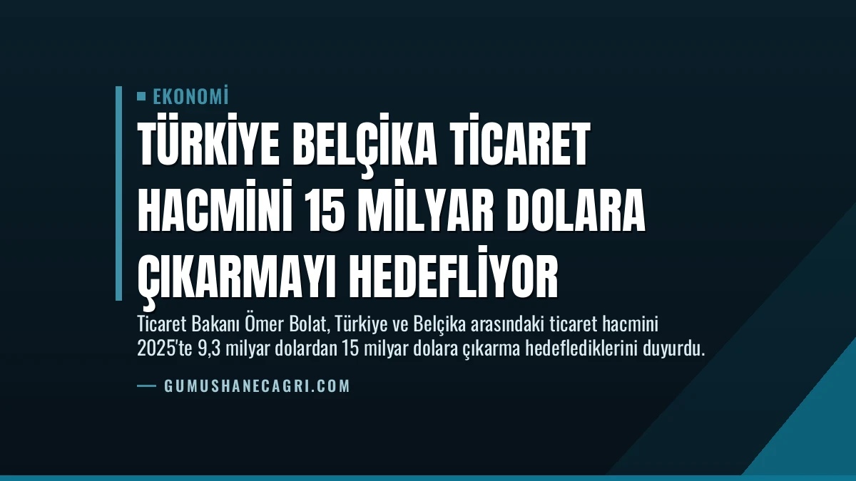 Türkiye Belçika Ticaret Hacmini 15 Milyar Dolara Çıkarmayı Hedefliyor