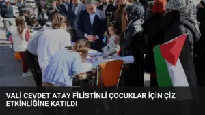 Vali Cevdet Atay Filistinli Çocuklar İçin Çiz Etkinliğine Katıldı