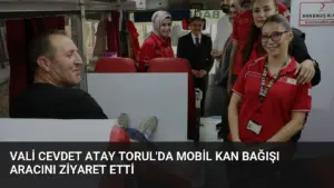 Vali Cevdet Atay Torul’da Mobil Kan Bağışı Aracını Ziyaret Etti