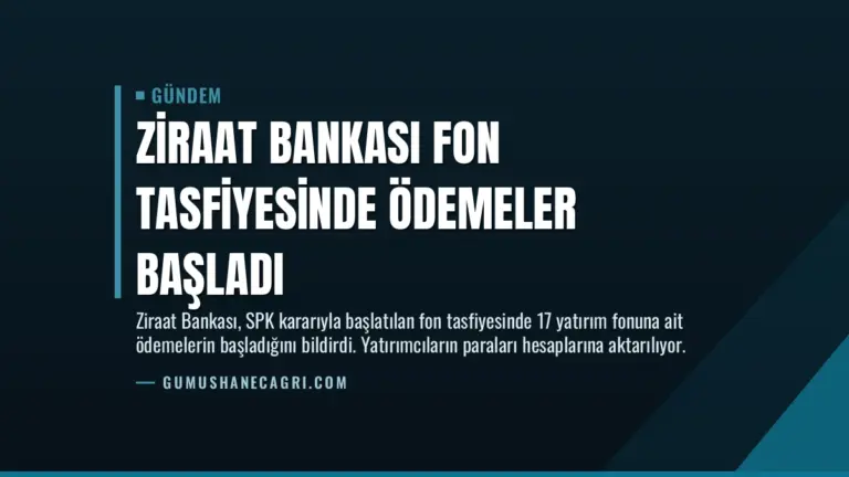Ziraat Bankası Fon Tasfiyesinde Ödemeler Başladı